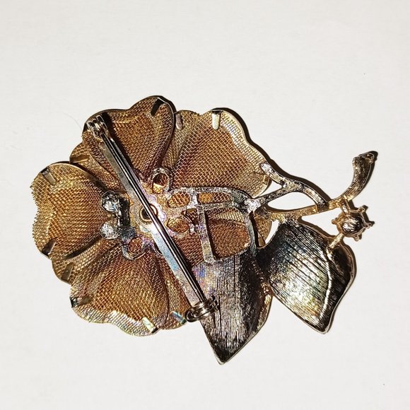 UNWORN Vntg AURORA BOREALIS RHINESTONE STATEMENT BROOCK - Picture 3 of 3